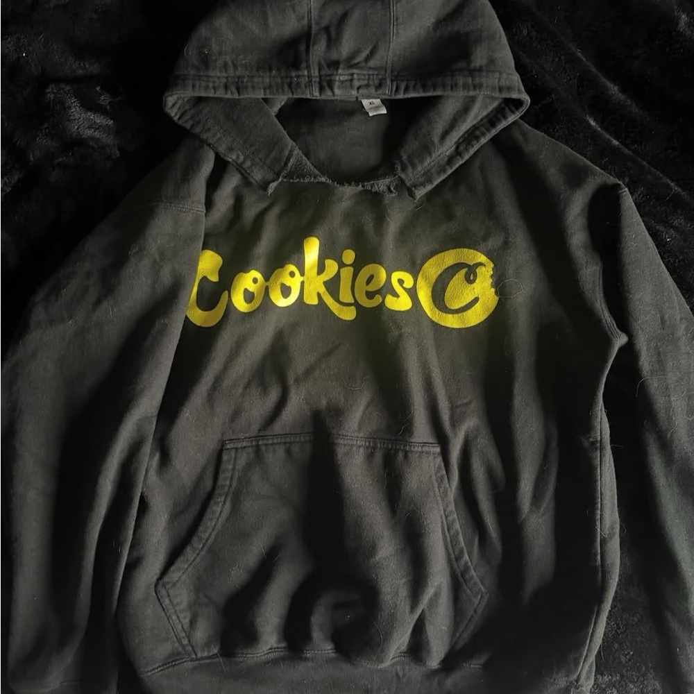 Black Hoodie with Yellow 'Cookies' Logo